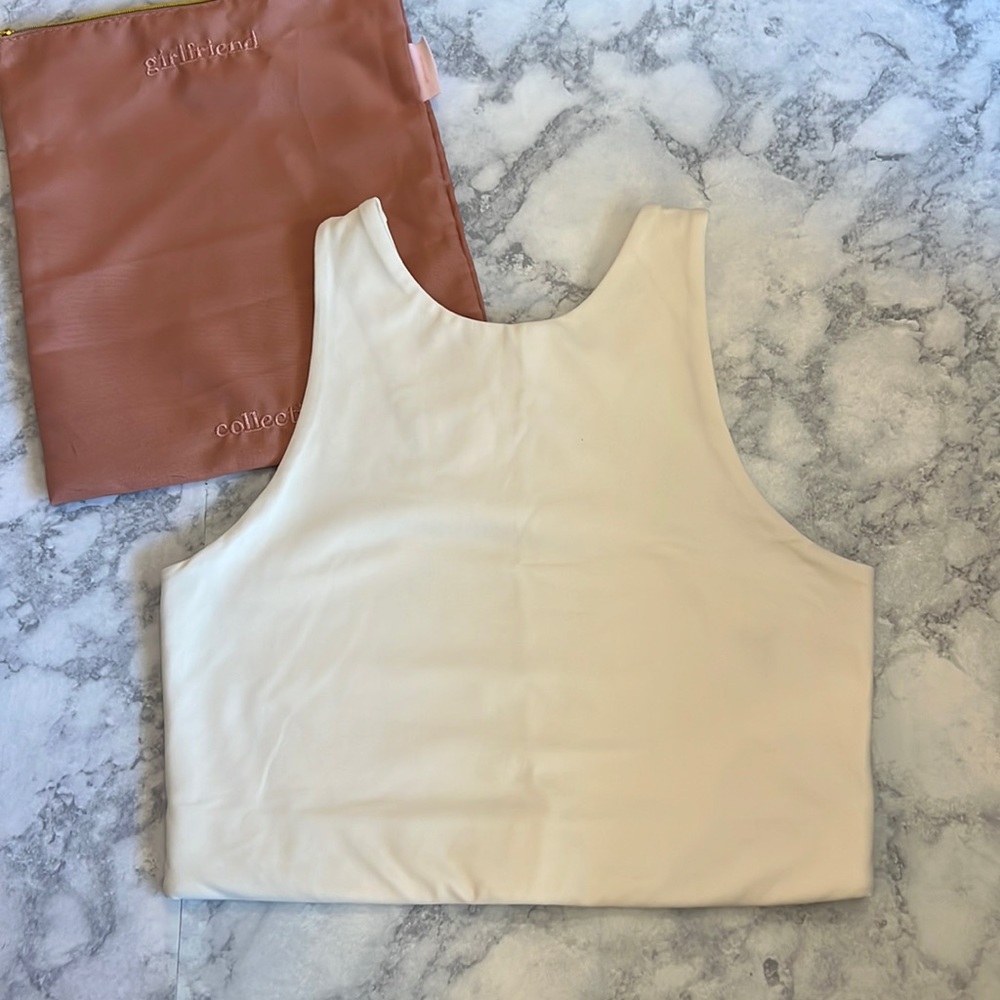 Girlfriend Collective Dylan Tank Bra in Ivory